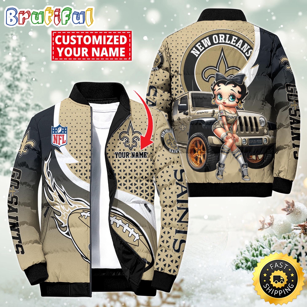 Sportswearmerch New Orleans Saints NFL Betty Boop Puffer Jacket For Fan