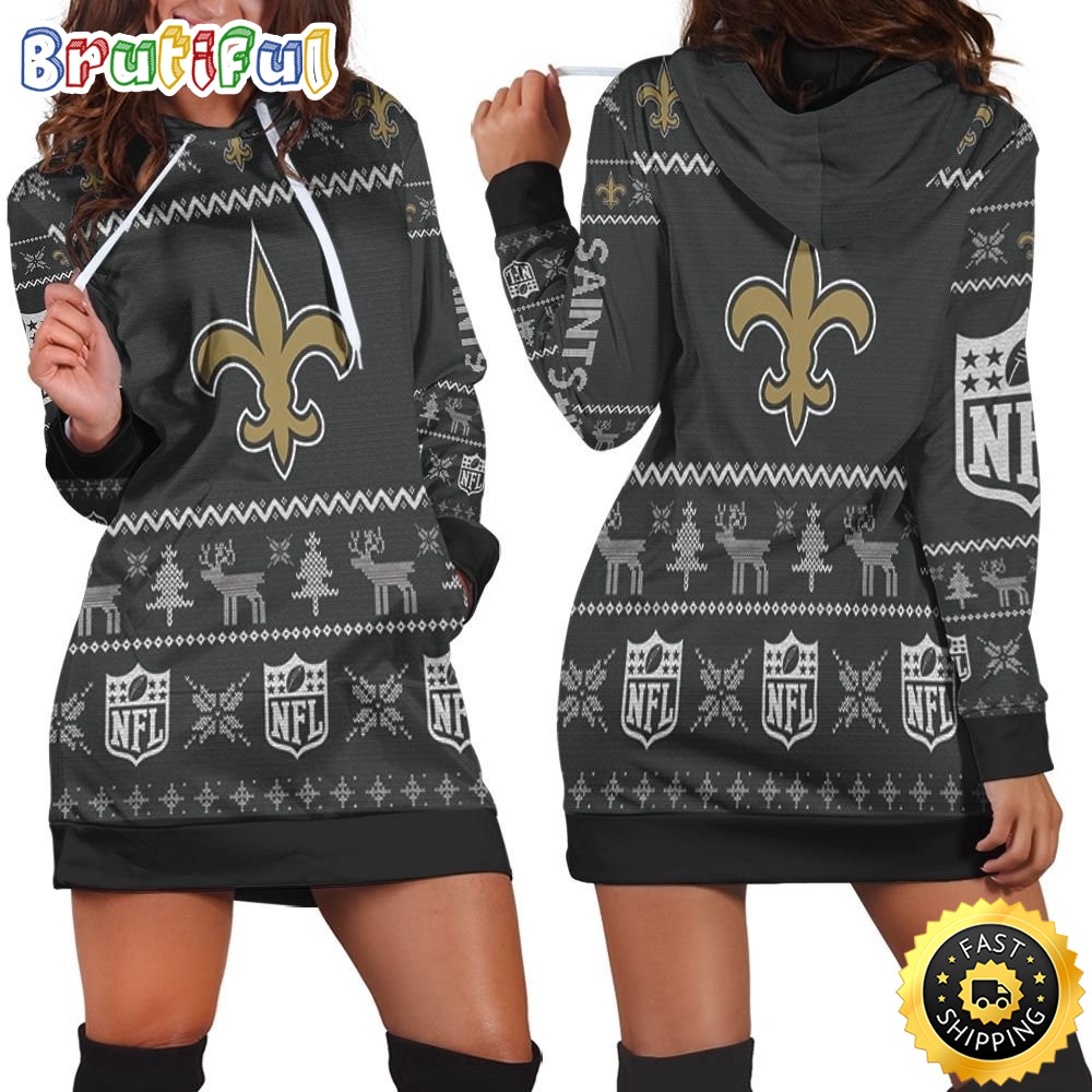 Sportswearmerch New Orleans Saints NFL Christmas Hoodie Dress For Fan