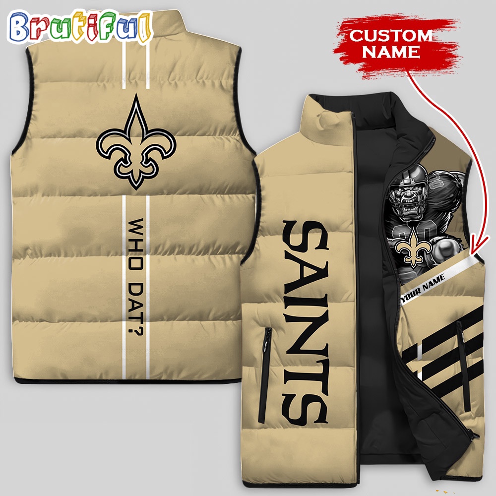 Sportswearmerch New Orleans Saints NFL Damn Right Sleeveless Down Puffer Jacket For Fan