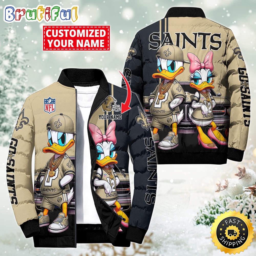 Sportswearmerch New Orleans Saints NFL Donald Duck Puffer Jacket For Fan
