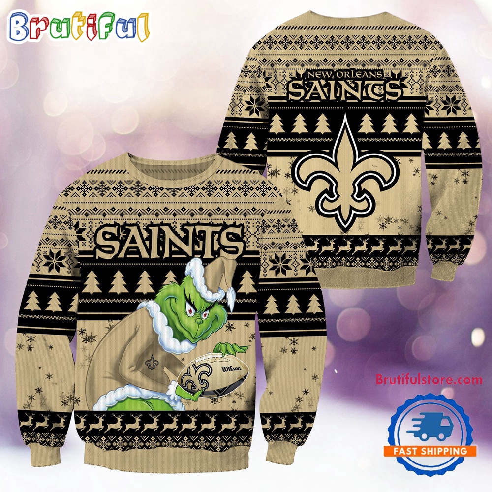 Sportswearmerch New Orleans Saints NFL Football Grinch Christmas Sweater For Fan