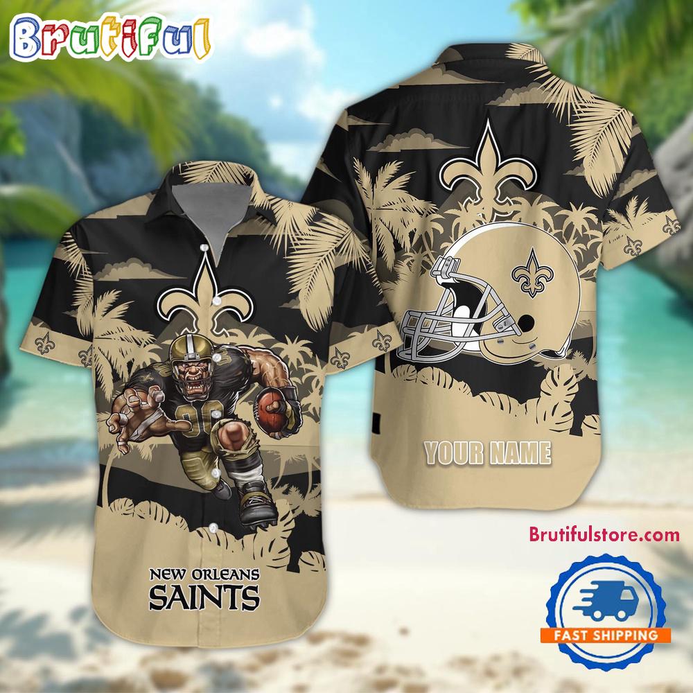 Sportswearmerch New Orleans Saints NFL Football Mascot Summer Personalized Hawaiian Shirt For Fan