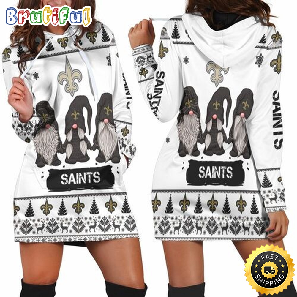 Sportswearmerch New Orleans Saints NFL Gnomes Hoodie Dress For Fan