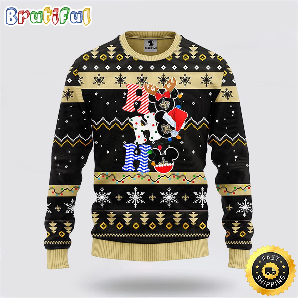 Sportswearmerch New Orleans Saints NFL Mickey Ugly Christmas Sweater For Fan