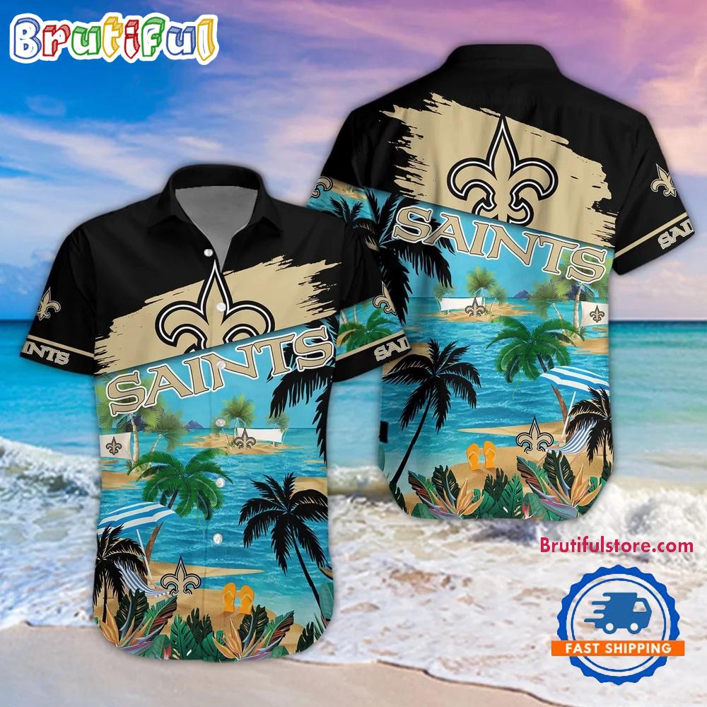 Sportswearmerch New Orleans Saints NFL Palm Tree Summer Beach Personalized Hawaiian Shirt For Fan