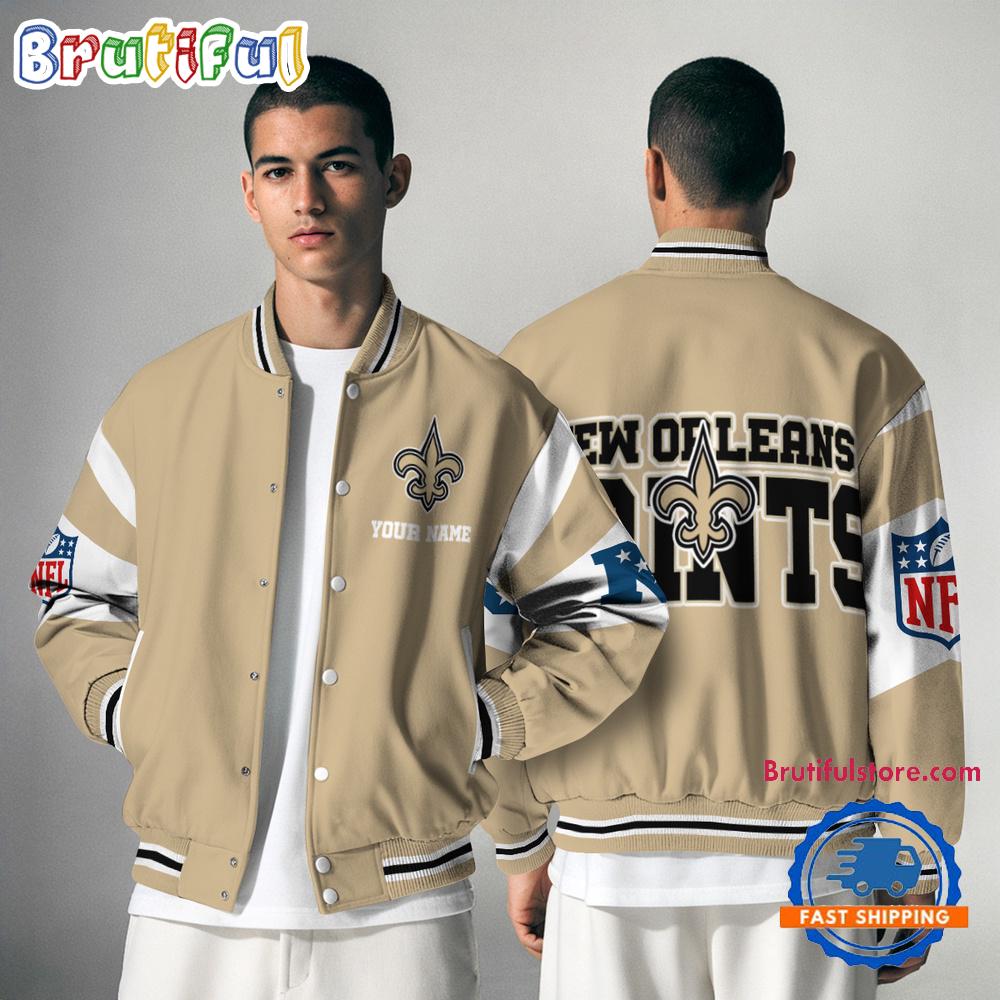 Sportswearmerch New Orleans Saints NFL Personalized Baseball Jacket For Fan