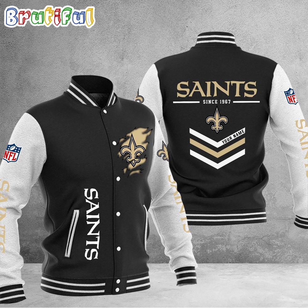 Sportswearmerch New Orleans Saints NFL Personalized Baseball Jacket For Fan