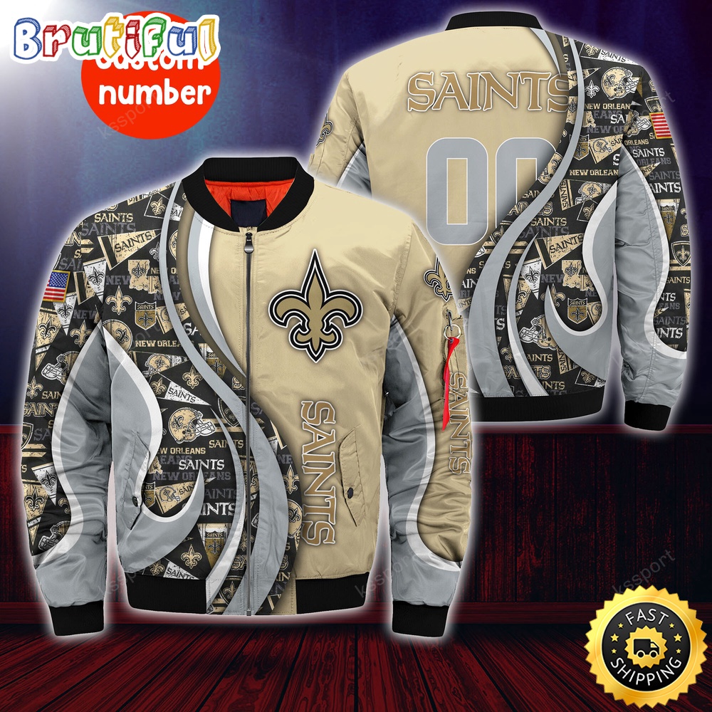 Sportswearmerch New Orleans Saints NFL Personalized Bomber Jacket For Fan