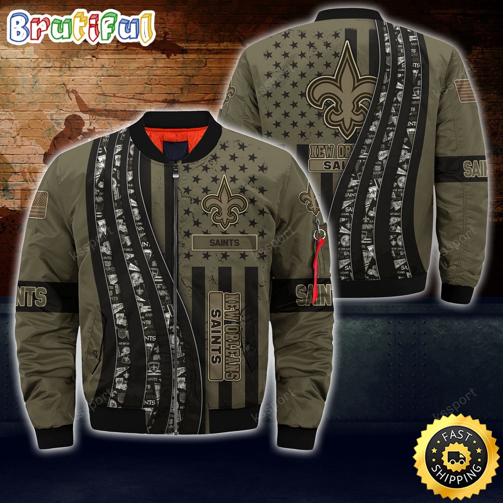 Sportswearmerch New Orleans Saints NFL Personalized Bomber Jacket For Fan