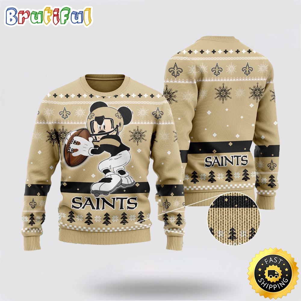 Sportswearmerch New Orleans Saints NFL Personalized Christmas Sweater For Fan