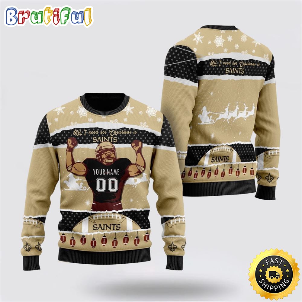 Sportswearmerch New Orleans Saints NFL Personalized Christmas Sweater For Fan