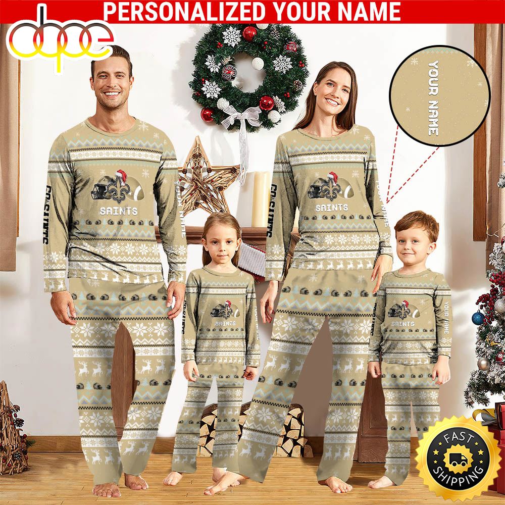 Sportswearmerch New Orleans Saints NFL Personalized Pajamas Family For Fan