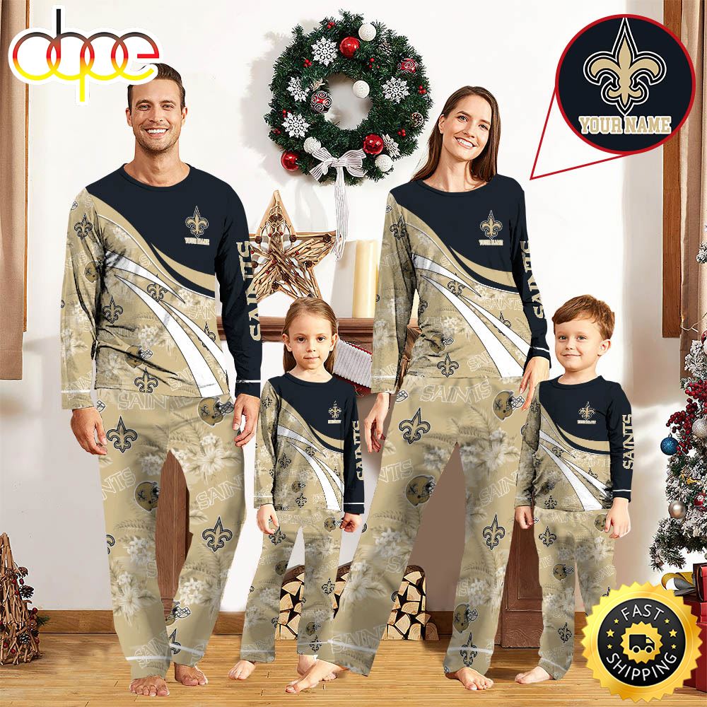 Sportswearmerch New Orleans Saints NFL Personalized Pajamas Family For Fan