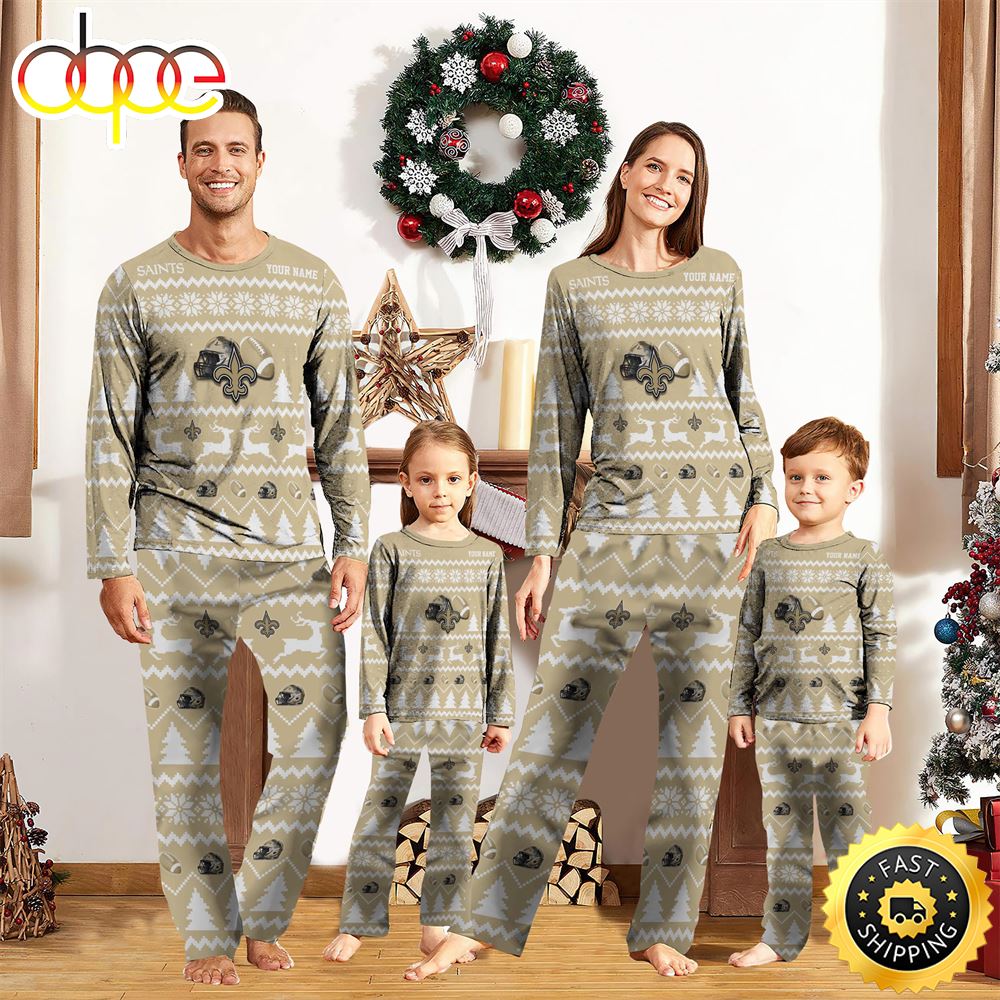 Sportswearmerch New Orleans Saints NFL Personalized Pajamas Family For Fan