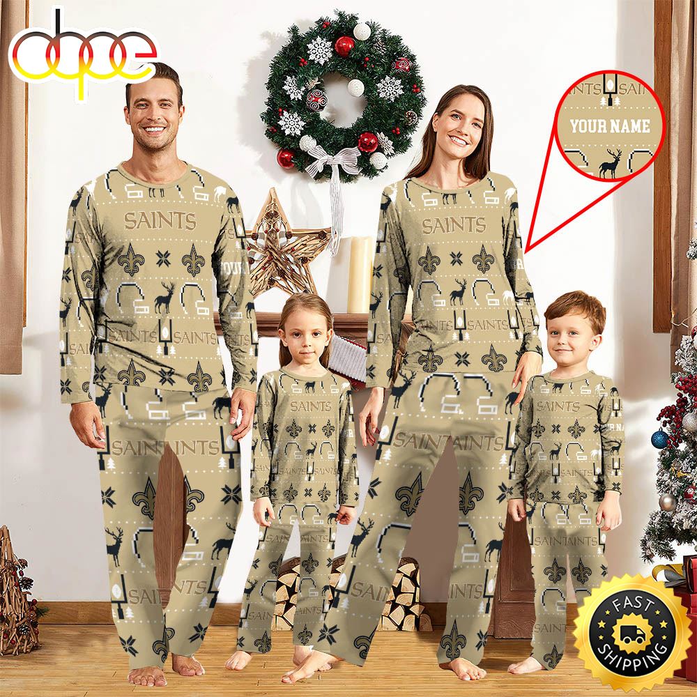 Sportswearmerch New Orleans Saints NFL Personalized Pajamas Family For Fan