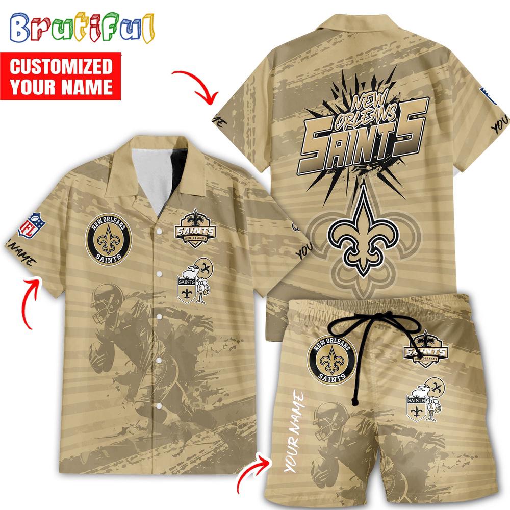Sportswearmerch New Orleans Saints NFL Personalized Set Short Set For Fan