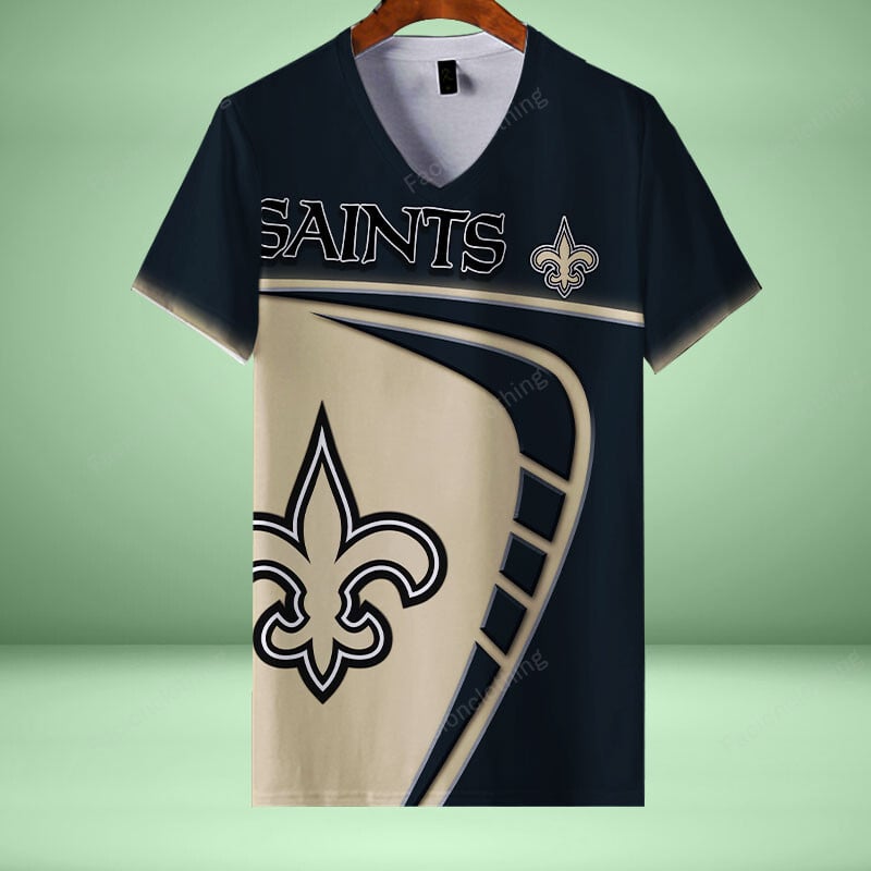 Sportswearmerch New Orleans Saints NFL Personalized V-neck Women T-shirt For Fan