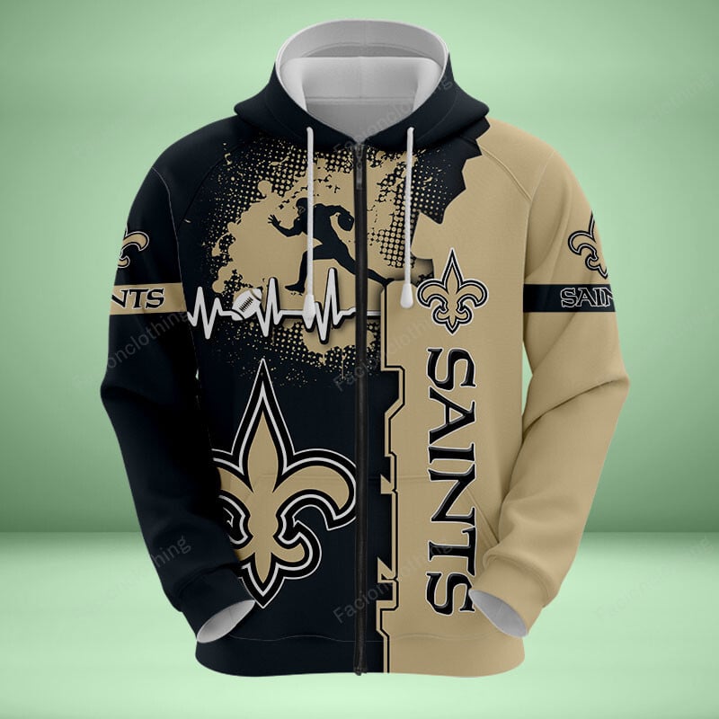 Sportswearmerch New Orleans Saints NFL Personalized Zip Hoodie For Fan