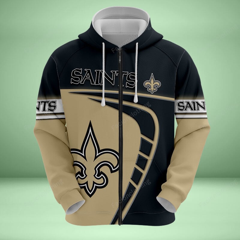 Sportswearmerch New Orleans Saints NFL Personalized Zip Hoodie For Fan