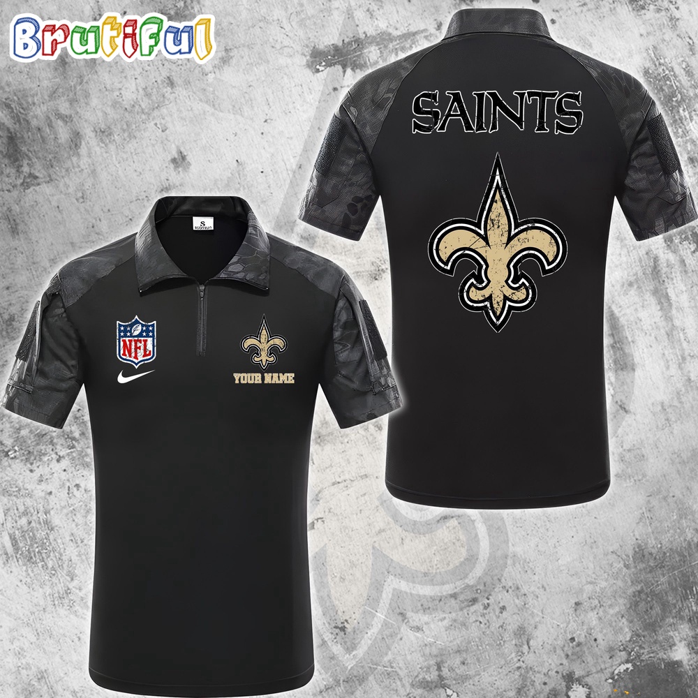 Sportswearmerch New Orleans Saints NFL Personalized Zip Polo Shirt For Fan