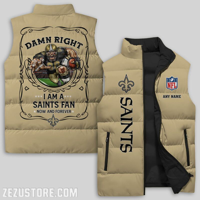 Sportswearmerch New Orleans Saints NFL Sleeveless Puffer Jacket For Fans
