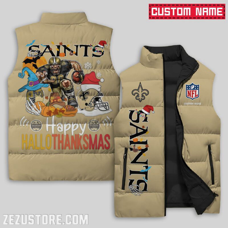 Sportswearmerch New Orleans Saints NFL Sleeveless Puffer Jacket For Fans