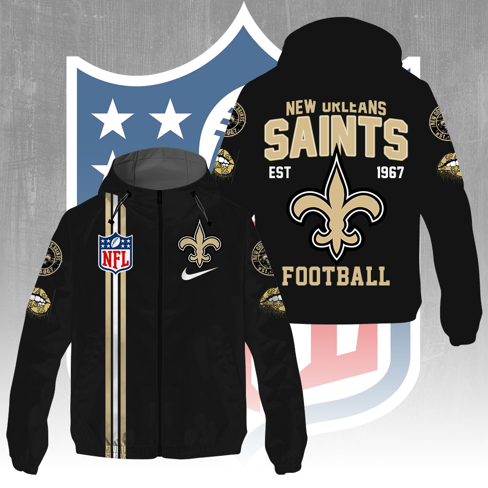 Sportswearmerch New Orleans Saints NFL Windbreaker Jacket For Fan