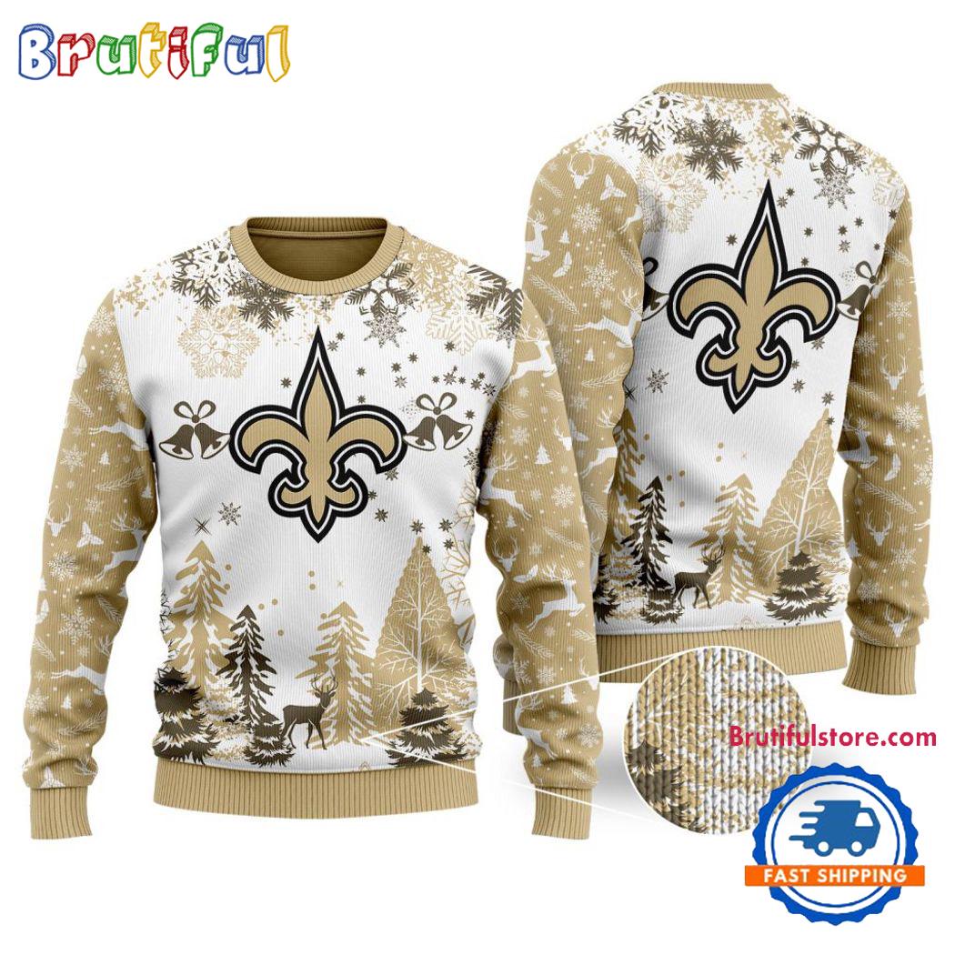 Sportswearmerch New Orleans Saints NFL Xmas Tree Christmas Sweater For Fan