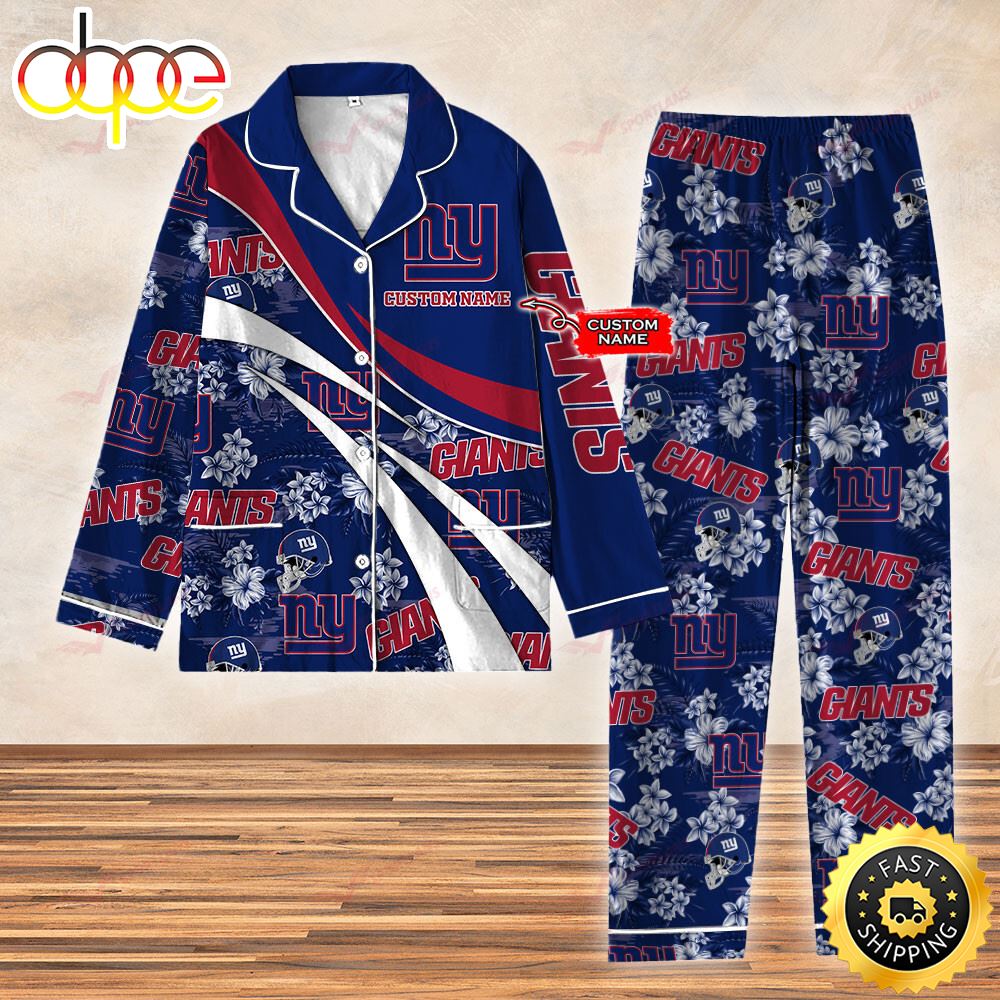 Sportswearmerch New York Giants NFL 3D Personalized Christmas Personalized Pajamas For Fan