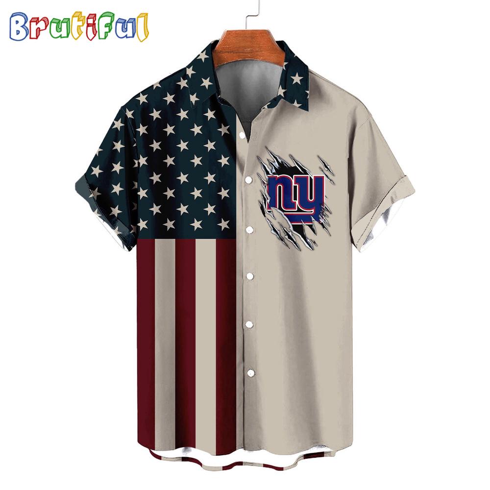 Sportswearmerch New York Giants NFL American Flag Summer Personalized Hawaiian Shirt For Fan