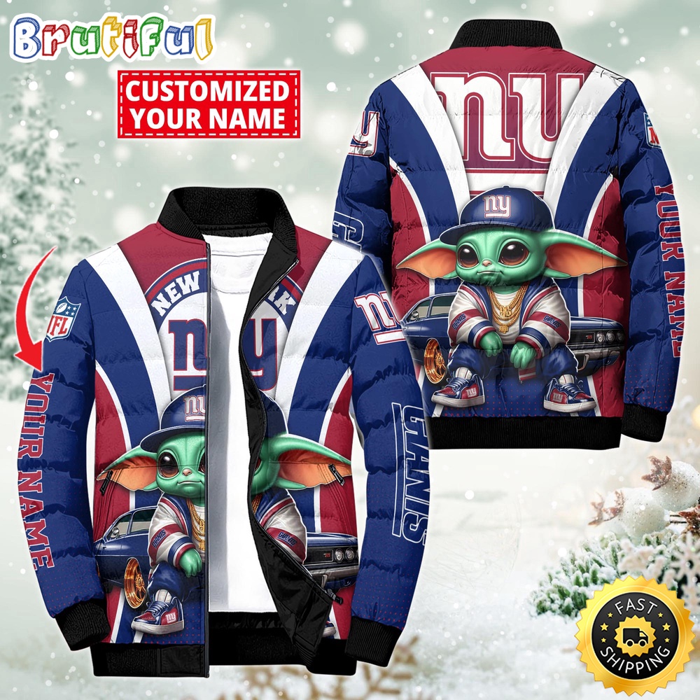 Sportswearmerch New York Giants NFL Baby Yoda Puffer Jacket For Fan