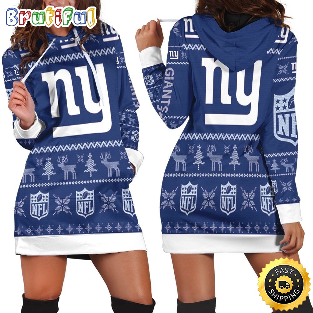 Sportswearmerch New York Giants NFL Christmas Hoodie Dress For Fan