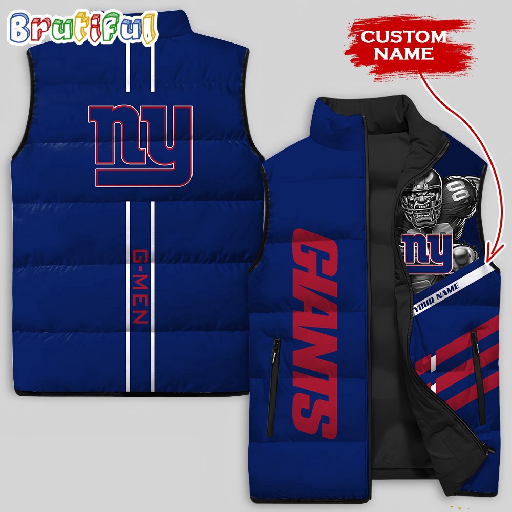 Sportswearmerch New York Giants NFL Damn Right Sleeveless Down Puffer Jacket For Fan