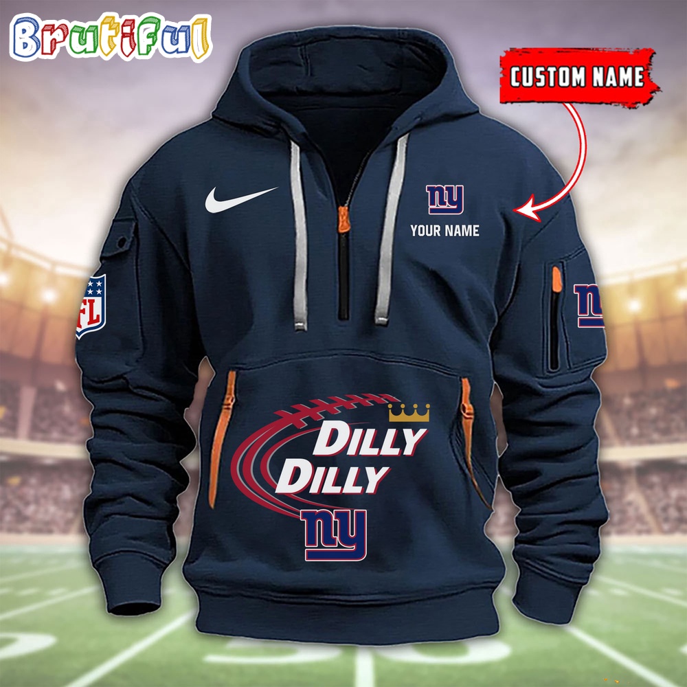 Sportswearmerch New York Giants NFL Dilly Dilly Football Half Zip Hoodie For Fan