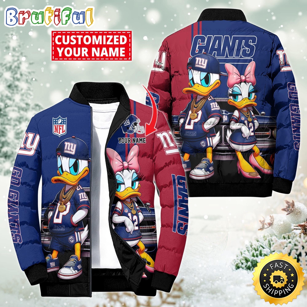 Sportswearmerch New York Giants NFL Donald Duck Puffer Jacket For Fan