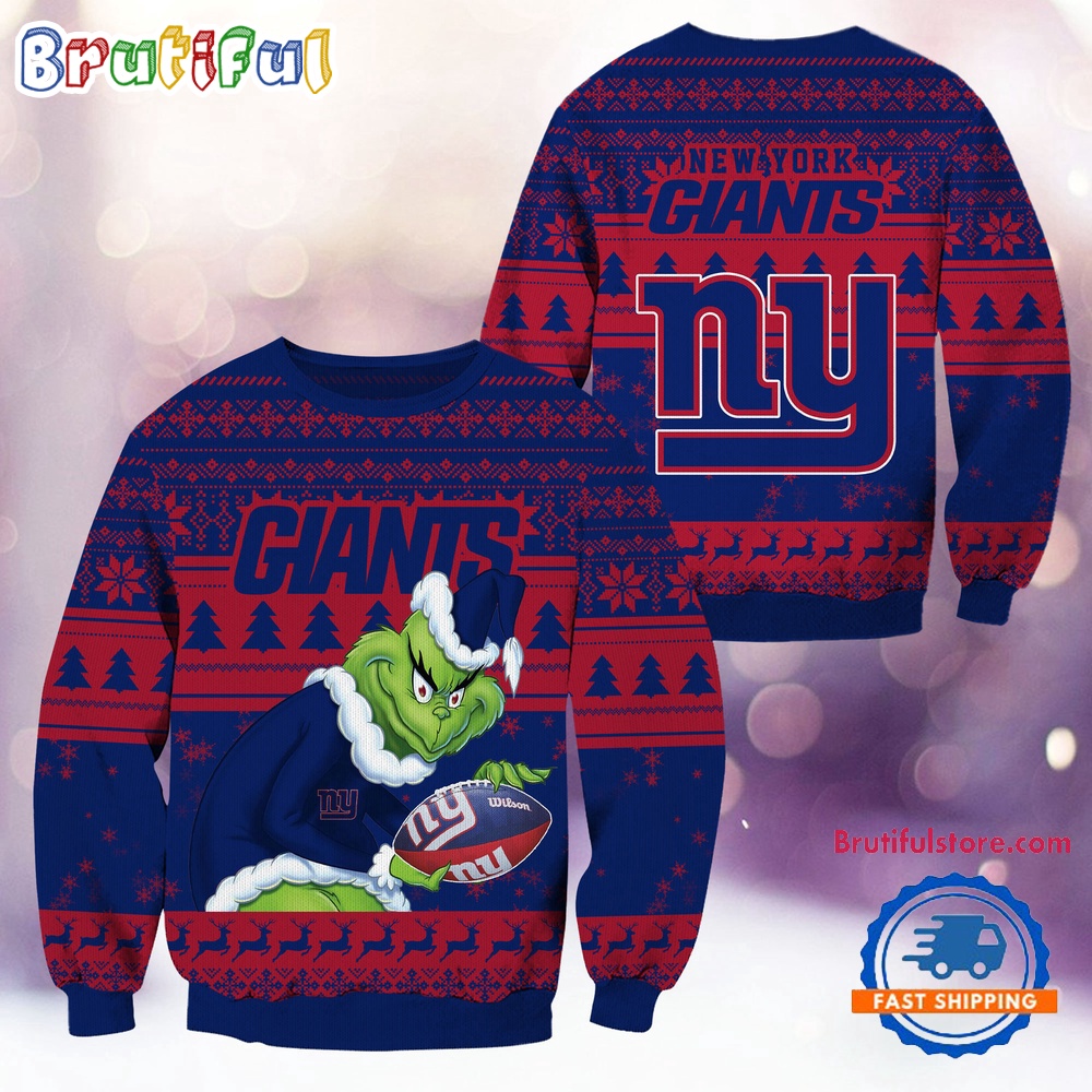Sportswearmerch New York Giants NFL Football Grinch Christmas Sweater For Fan