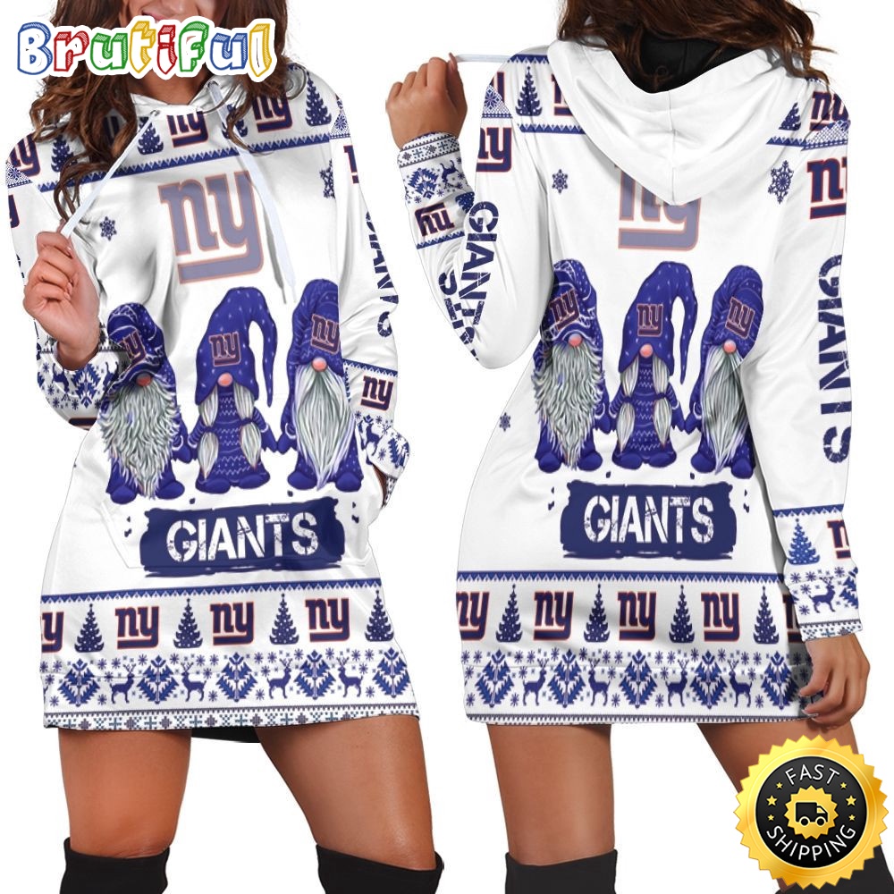 Sportswearmerch New York Giants NFL Gnomes Hoodie Dress For Fan