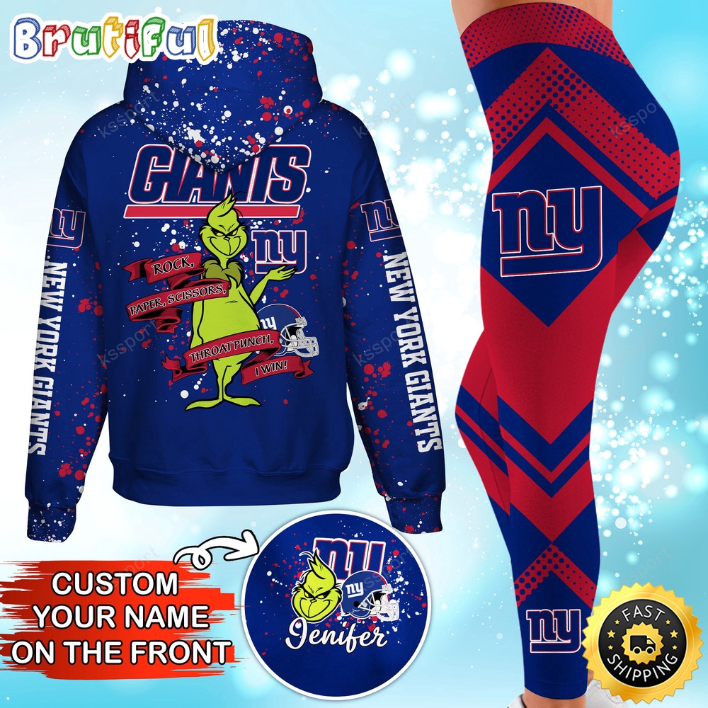 Sportswearmerch New York Giants NFL Hoodie Leggings The Grinch For Fan