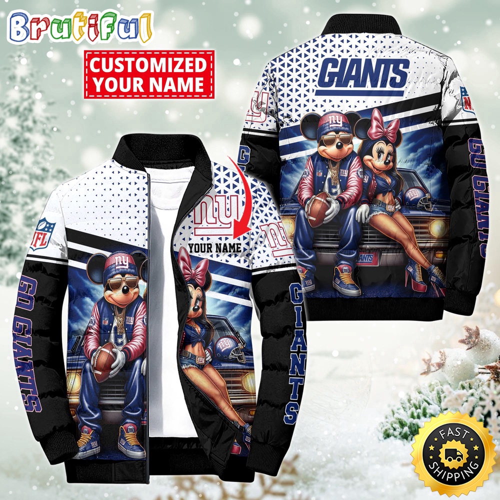 Sportswearmerch New York Giants NFL Mickey Minnie Puffer Jacket For Fan