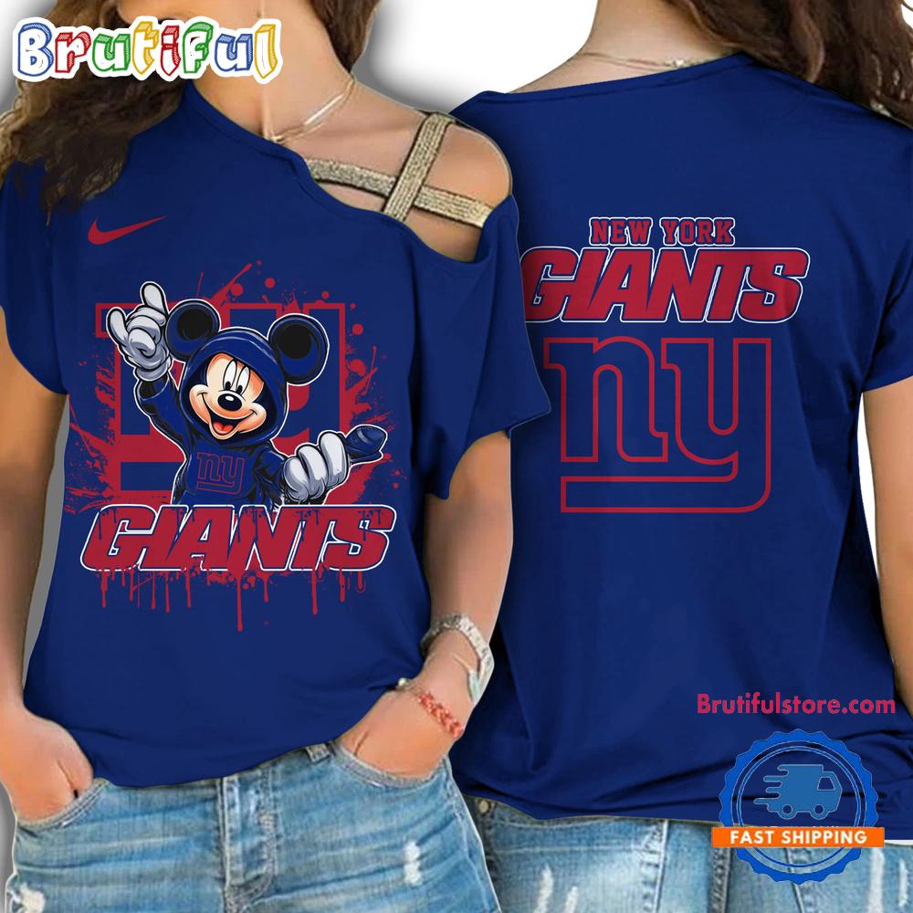 Sportswearmerch New York Giants NFL Mickey Mouse Strapless Sleeve Short For Fan