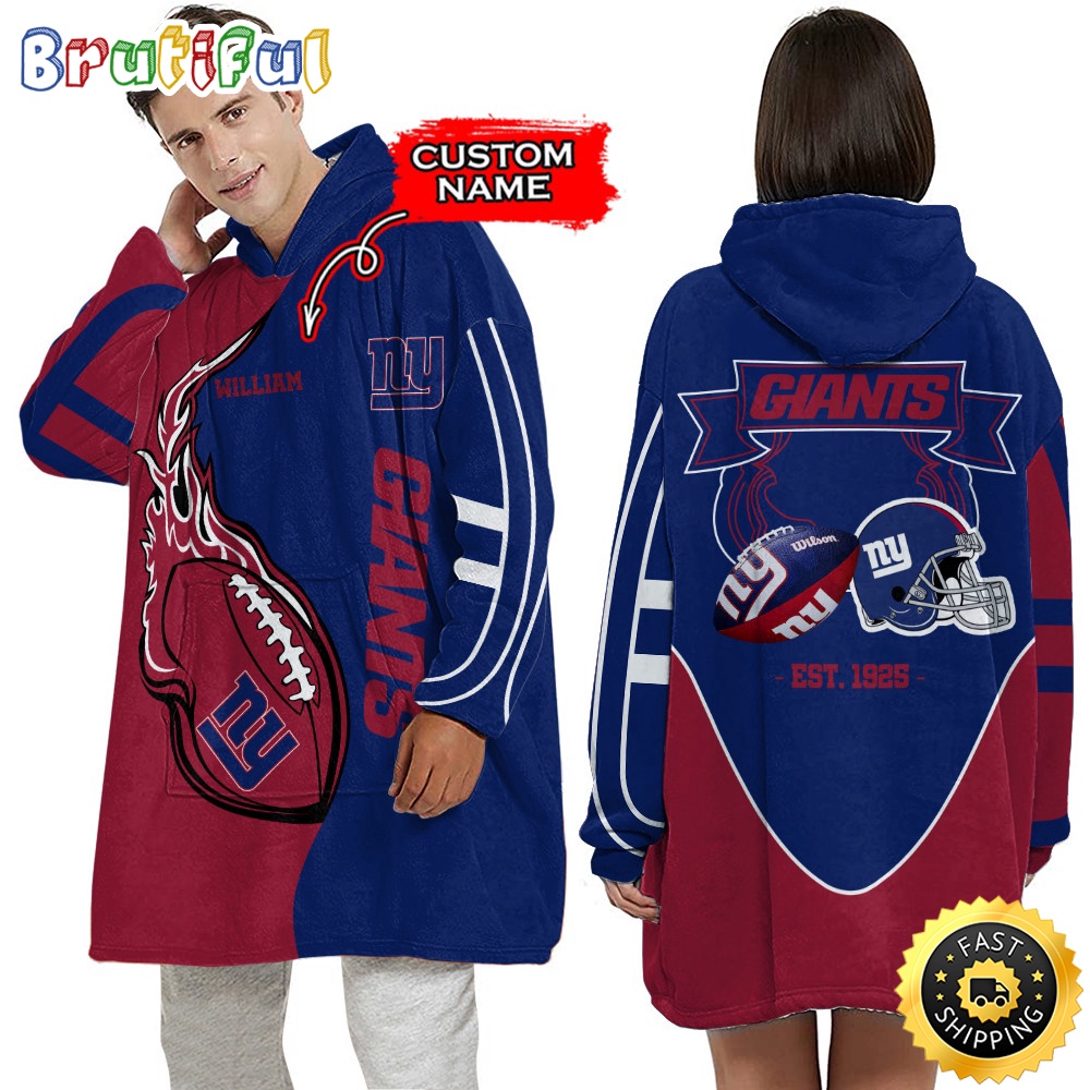 Sportswearmerch New York Giants NFL Personalized Blaket Hoodie For Fan