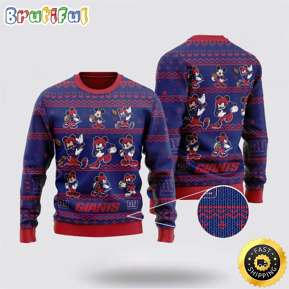 Sportswearmerch New York Giants NFL Personalized Christmas Sweater For Fan