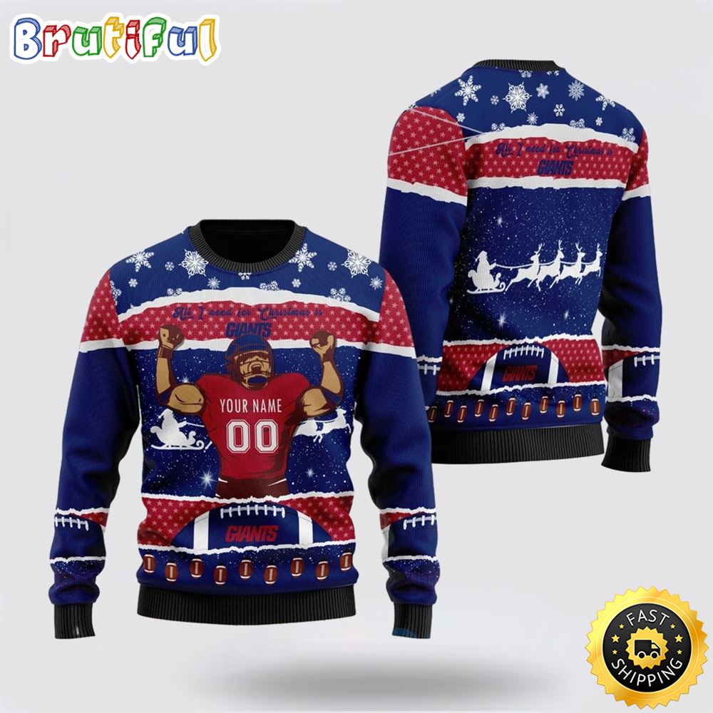 Sportswearmerch New York Giants NFL Personalized Christmas Sweater For Fan