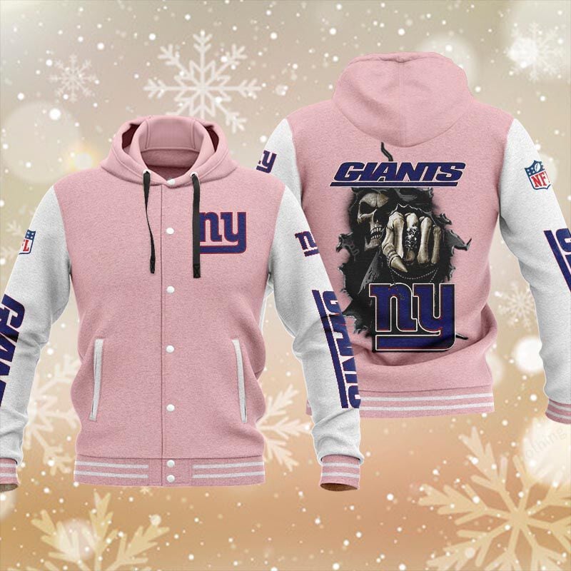 Sportswearmerch New York Giants NFL Personalized Hooded Baseball Jacket For Fan