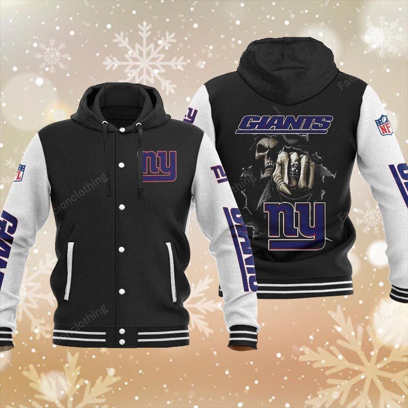 Sportswearmerch New York Giants NFL Personalized Hooded Baseball Jacket For Fan