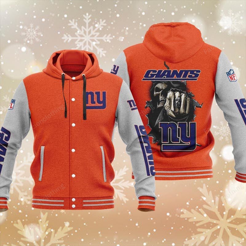 Sportswearmerch New York Giants NFL Personalized Hooded Baseball Jacket For Fan