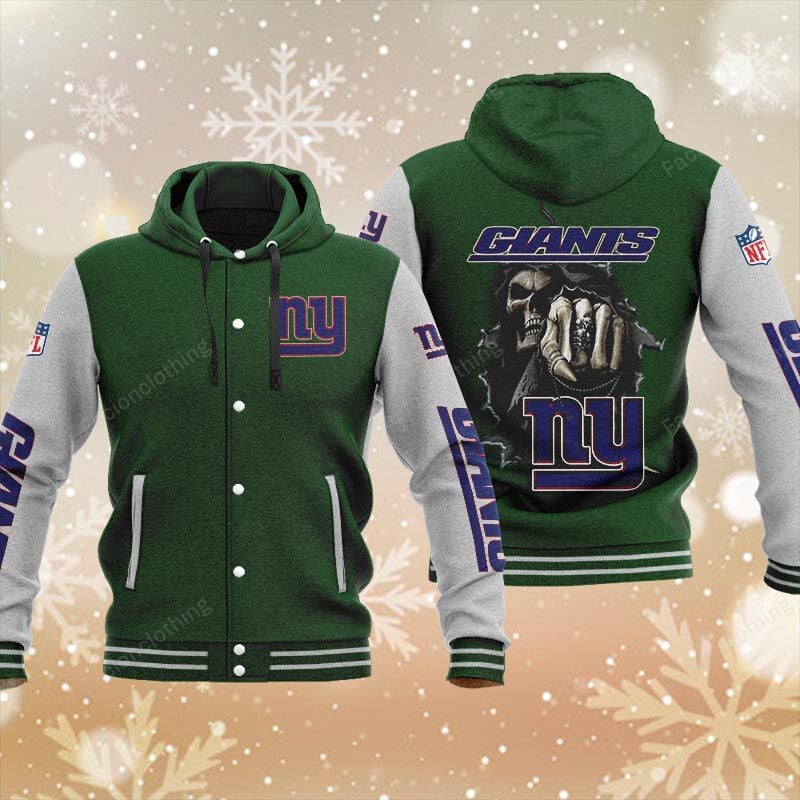 Sportswearmerch New York Giants NFL Personalized Hooded Baseball Jacket For Fan
