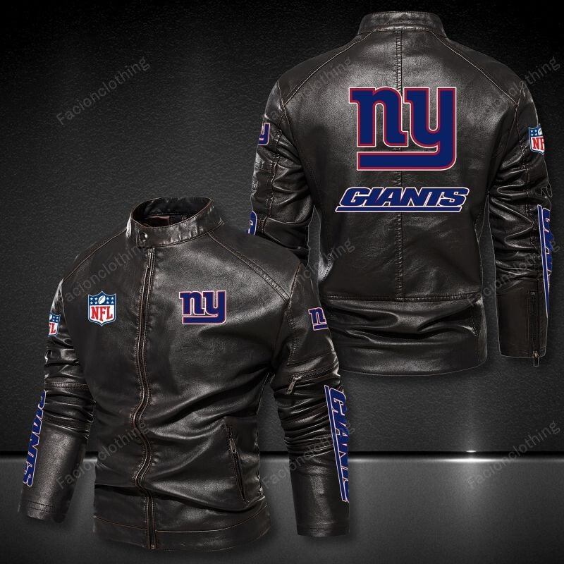 Sportswearmerch New York Giants NFL Personalized Leather Bomber For Fan