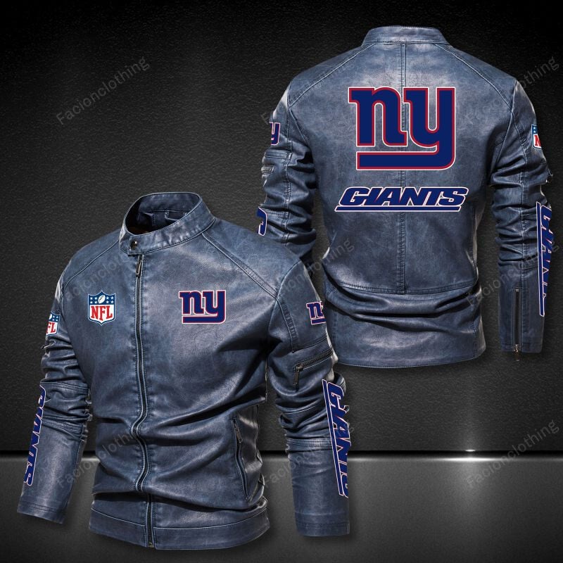 Sportswearmerch New York Giants NFL Personalized Leather Bomber For Fan