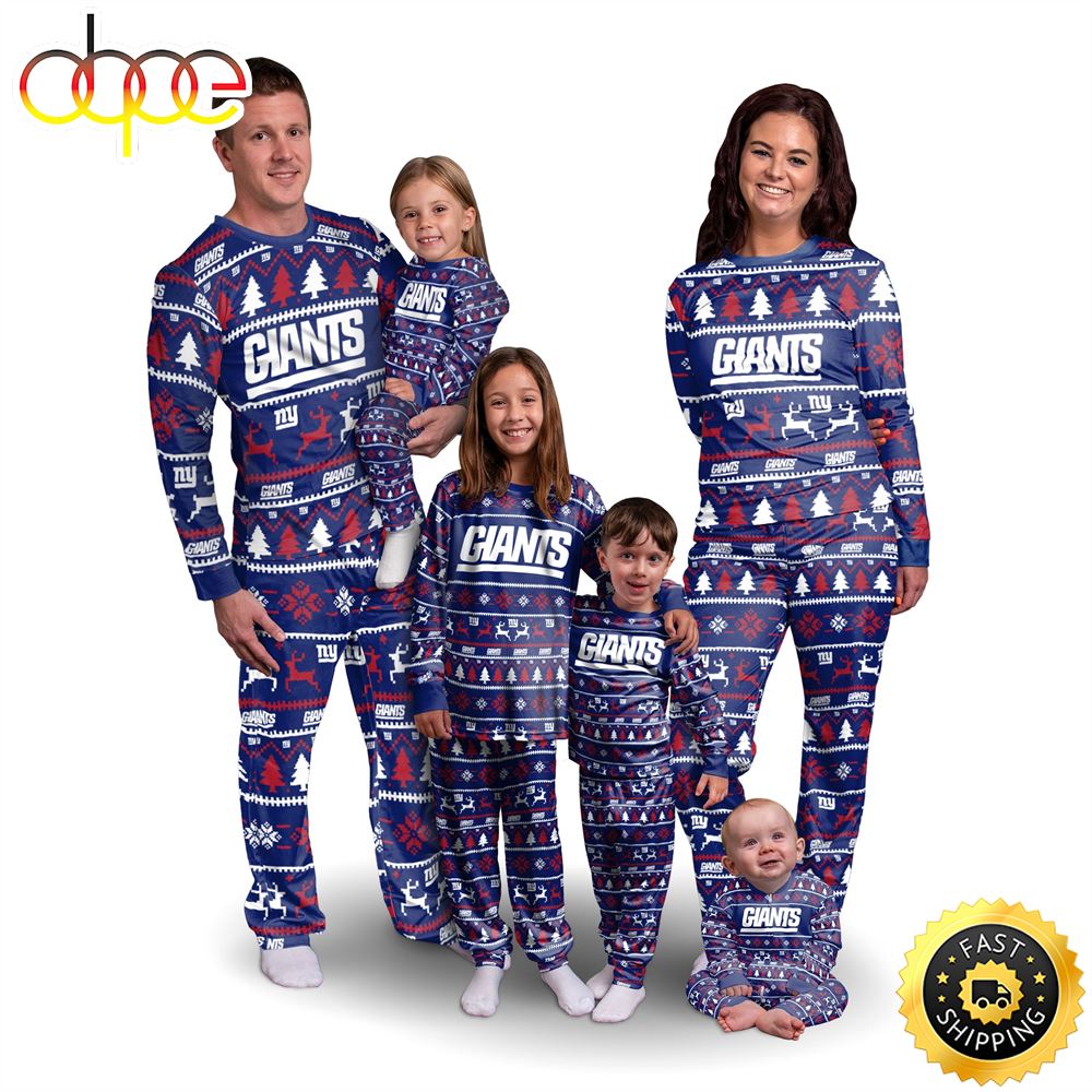 Sportswearmerch New York Giants NFL Personalized Pajamas Family For Fan